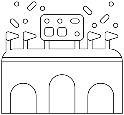 Stadium Emoji Coloring Page